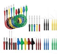 Pumixiy Kit de 41 connecteurs de test avec pinces crocodiles et sondes non percées, test de construction en acier PA PVC, étui portable