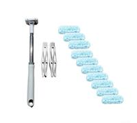 Pumixiy Kit de plumeau lavable en toile d'araignée avec manche télescopique, tête en microfibre flexible pour plafonds et coins élevés, extensible jusqu'à 180 cm, poignée en acier inoxydable (B)