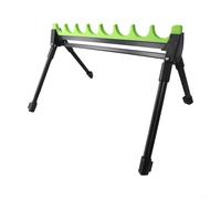 Pumixiy Kit de support de canne à pêche télescopique à 2 sections avec 4 pieds 8 bas de ligne Sac de rangement en alliage de zinc EVA Noir Vert Système de support de canne à pêche