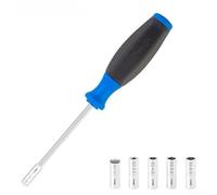 Pumixiy Kit professionnel pour roue de vélo avec clé à téton à rayons internes - 5 tailles de douille pour accès profond aux jantes et construction de roues