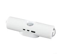 Pumixiy Lampe murale LED intelligente avec détecteur de mouvement - Veilleuse magnétique USB avec projecteur - Installation auto-adhésive - ABS blanc (trois couleurs)