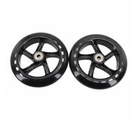 Pumixiy Lot de 2 roues de rechange silencieuses en polyuréthane avec roulements à grande vitesse pour trottinettes, patins à roulettes, chariot, chariot de courses, noir transparent, 125 mm (145 mm x