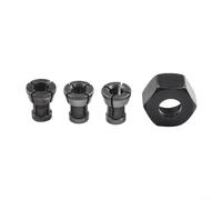 Pumixiy Lot de 4 adaptateurs de mandrin de serrage M17 6 mm, 6,35 mm, 8 mm, avec jeu d'écrous, pour le travail du bois, la gravure et la découpe en acier au carbone traité thermiquement