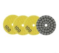 Pumixiy Lot de 4 disques de polissage humides et secs de 50 mm pour carreaux de granit, marbre, 50 mm, disques abrasifs flexibles, grain 50, 100, 200, 400 pour pierre, verre, quartzite (4 pièces grain