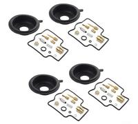 Pumixiy Lot de 4 kits de reconstruction de carburateur pour ZZR600D ZX600D 1990-1992 et ZZR600E ZX600E 1993-1995, kit de réparation de carburateur de moto avec pièces en laiton et caoutchouc