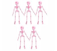 Pumixiy Lot de 5 aimants de réfrigérateur en forme de squelette coloré - Design articulé mobile - Décoration de cuisine éducative - Breloque gothique ludique pour Halloween - Amusant toute l'année