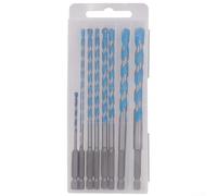 Pumixiy Lot de 8 forets étendus avec pointes en carbure, tige hexagonale de 6 mm pour perceuses électriques, adaptés pour le perçage du béton, de la pierre, de la brique, du carrelage et de la tôle