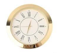 Pumixiy Mini horloge à mouvement à quartz rond 55 mm avec lunette dorée ou argentée, dos en acier inoxydable et lentille en verre pour travaux manuels et projets de décoration d'intérieur (romain doré