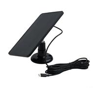 Pumixiy Panneau solaire 4 W pour caméra Blink : chargeur de sécurité extérieur avec câble de 3 m, silicone monocristallin, support réglable pour Blink pour XT2/extérieur/maison (C Noir)