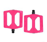 Pumixiy Pédale de vélo de montagne rose pour vélo de route, corps en plastique nylon avec roulements DU, conception de bande de roulement antidérapante, 10 x 10 cm, compatible avec clé de 15 mm et