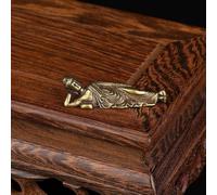 Pumixiy Petite figurine d'ornement en laiton pur, statue vintage de Bouddha endormi pour la décoration de la maison, du bureau ou de l'espace de méditation, idéale pour le spirituel