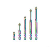 Pumixiy PH2 Lot de 5 embouts de tournevis magnétiques avec pointes dentelées pour une prise en main sûre et une réduction du glissement, fabriqués en alliage d'acier S6 traité thermiquement, adaptés