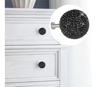 Pumixiy Poignée de meuble noire pour porte, armoire, tiroir, boule blanche, rose, rouge, ensemble coloré avec installation complète bleue pour décoration d'intérieur (noir)