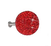 Pumixiy Poignée de meuble noire pour porte, armoire, tiroir, boule blanche, rose, rouge, ensemble coloré avec installation complète bleue pour décoration d'intérieur (rouge)