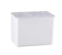 Pumixiy Porte-mouchoirs à rabat pour salle de bain, salon, bureau et restaurant - Boîte en papier en plastique durable pour mouchoirs en papier et lingettes humides (Blanc-B)