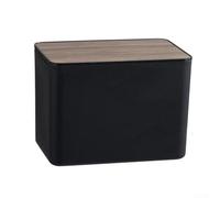 Pumixiy Porte-mouchoirs à rabat pour salle de bain, salon, bureau et restaurant - Boîte en papier en plastique durable pour mouchoirs et lingettes humides (noir)