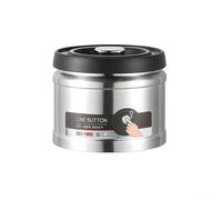 Pumixiy Press Down Bocal hermétique en acier inoxydable pour grains de café, thé, céréales, boîte de rangement de cuisine avec joint sous vide, argenté 1100 ml