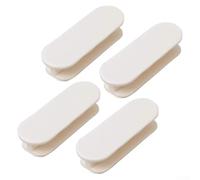 Pumixiy Quartet Lot de boutons de porte de placard auto-adhésifs en plastique avec poignées simples pour balcon et meubles blancs (blanc)