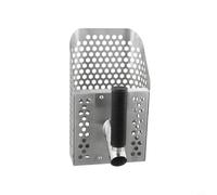 Pumixiy Râteau à sable en acier inoxydable pour détection de métaux de plage - Pelle de tamisage robuste à long manche avec poignée ergonomique et extension amovible pour faciliter (A)