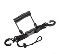 Pumixiy Sangle de sécurité réglable avec boucle à dégagement rapide pour caméra sous-marine, surf et kayak, en acier inoxydable + (noir)