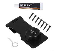 Pumixiy Serrure à combinaison pour tiroirs en zinc pour meubles de sécurité avec mot de passe avec portes antivol en alliage chromé à 3 chiffres et bureau (noir)