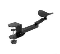 Pumixiy Support de bureau ergonomique en alliage d'aluminium avec rotation flexible et réglage de la hauteur pour bureau d'ordinateur, support de coude, noir (noir)