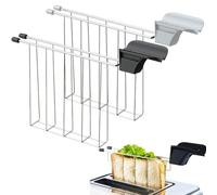 Pumixiy Support de pince à pain en forme de cage à sandwich avec poignées résistantes à la chaleur pour grille-pain, machine à pain en acier inoxydable, design compact, accessoire de cuisine