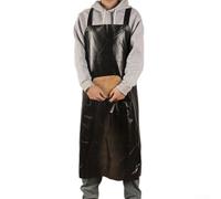 Pumixiy Tablier de cuisine industriel avec revêtement imperméable et résistant à l'huile, tablier en PVC robuste pour la pêche, le jardinage et le toilettage des animaux de compagnie, col réglable