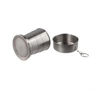 Pumixiy Tasse à café isotherme en acier inoxydable, pliable de 250 ml avec couvercle pour les trajets quotidiens, les voyages et une utilisation en extérieur (grande taille de 250 ml)