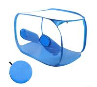 Pumixiy Tente de culture compacte pour champignons - Boîte à air fixe pliable avec doubles manchons et parois en PVC transparent - Chambre de culture portable pour Oyster Shiitake (bleu)