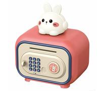 Pumixiy Tirelire de grande capacité avec empreintes digitales et mot de passe, fonction de roulement automatique pour un rangement sécurisé de l'épargne à la maison (rose-B)