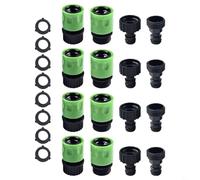 Pumixiy Tuyau d'arrosage à connexion rapide de 1,9 cm, ensemble de connecteurs de tuyau avec joints, raccords mâles femelles en plastique pour robinet, arroseurs et buses de pulvérisation