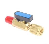 Pumixiy Valve de sécurité de charge avec laiton et ABS compatible avec 14 tuyaux de remplissage SAE conçus pour l'entretien du système de collecteur CVC (bleu)