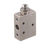 Pumixiy Vanne de contrôle d'air manuelle 2 positions 3 voies en laiton pneumatique, non étincelante et taille compacte pour applications industrielles (TAC2-41P (bouton))