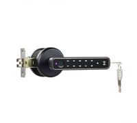 Pumixiy Verrou électronique pour porte semi-conducteur avec reconnaissance d'empreintes digitales et technologie de mot de passe virtuel connecté, finition noire