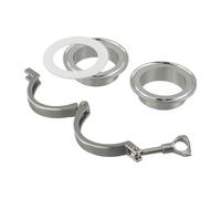 Pumixiy Virole à souder pour tuyauterie sanitaire, raccord à trois colliers de serrage en acier inoxydable, pince robuste de 7,6 cm avec trou transversal et vis à pouce