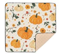 Pumkin Tapis épais doux et épais pour que bébé puisse jouer sur le sol pour le sol, tapis de frappe pliable confortable pour bébés, nourrissons et tout-petits, 127 x 127 cm Tapete de gimnasio para