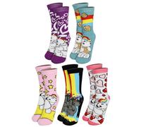 Pummel & Friends Lot de 5 paires de chaussettes pour femme Motif licorne Taille 38-43
