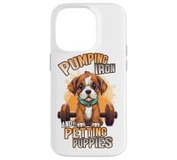 Pumping Iron and Petting Puppies Body Building Coque pour iPhone 14 Pro