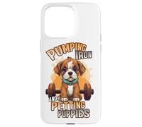 Pumping Iron and Petting Puppies Body Building Coque pour iPhone 15 Pro Max