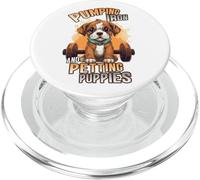 Pumping Iron and Petting Puppies Body Building PopSockets PopGrip pour MagSafe