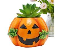 Pumpkin - 10 x 9,8 x 6,8 cm, pots de extérieure | Candy Box | Resin créatif | Petit pot à fleurs intérieur pour cactus et plantes succulentes