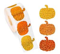 Pumpkin Autocollant, 500 Pièces Autocollants Citrouille Enfants, Deco Sticker Citrouille, Self-adhesive Citrouille Autocollant, Autocollants Halloween en Rouleau, Automne Fête Decoration