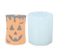 Pumpkin Candle Mold, Ghost Face Candle, Reusable Silicone Tool for Crafting Decoration Moulds, Ideal for Beginners, Adults, Kids, Boys, Girls, and Professional Candling Makers
