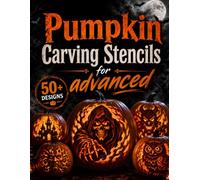 Pumpkin Carving Stencils for Advanced: 50+ Funny and Scary Templates for Halloween Crafts and Party Decorations | Jack-o'-Lantern Patterns for Adults