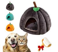 Pumpkin Cat Bed, 2025 Cute Pumpkin Shape Cat Cave, Warm Cave Nest Sleeping Bed Puppy House, Cute Pumpkin Shape Cat Cave Bed Cat Tent with Removable Cushion, for Kitten Cats Small Dogs (Gray)