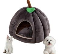 Pumpkin Cat Bed - Cat Bed, 2025 Cute Pumpkin Shape Cats Cave for Indoor Cats (Dark Gray,S)