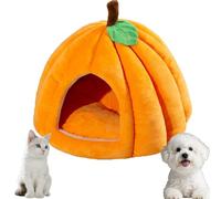 Pumpkin Cat Bed - Cat Bed, 2025 Cute Pumpkin Shape Cats Cave for Indoor Cats (Orange,L)