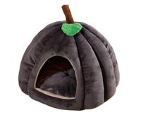 Pumpkin Cat Bed, Cat Cave Bed, Soft Detachable Washable Seat Cushion, Pumpkin Indoor Kennel, Halloween Pumpkin Style, Puppy House for Cats Small Dogs (Dark Gray,L)
