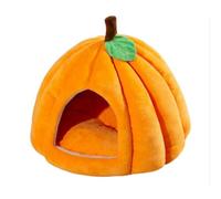 Pumpkin Cat Bed, Cat Cave Bed, Soft Detachable Washable Seat Cushion, Pumpkin Indoor Kennel, Halloween Pumpkin Style, Puppy House for Cats Small Dogs (Orange,M)